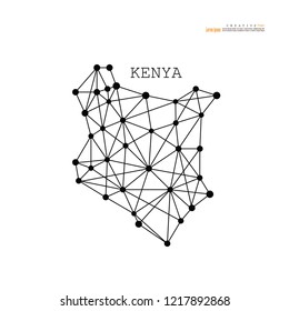 outline map of  Kenya. vector illustration.