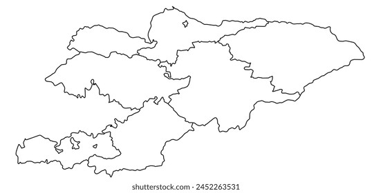 Outline of the map of Kyrgyzstan1