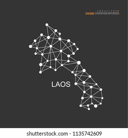 outline map of Laos. vector illustration.