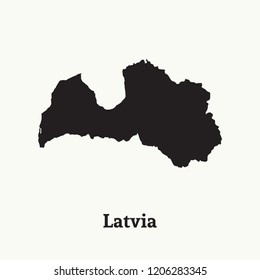 Outline map of Latvia. Isolated vector illustration.