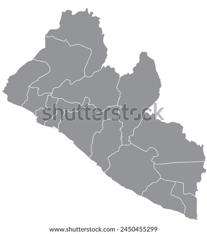 Outline of the map of Liberia with regions