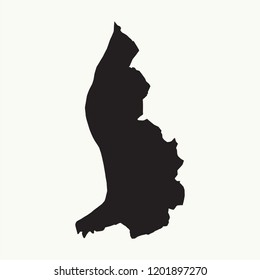 Outline map of Liechtenstein. Isolated vector illustration.