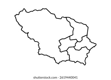 Outline map of Lithuania with its counties.