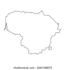 Outline map of Lithuania white background. Vector map with contour.