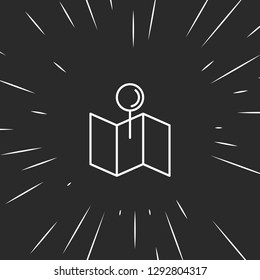Outline map location icon illustration isolated vector sign symbol