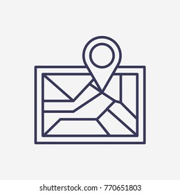 Outline map location icon illustration vector symbol 