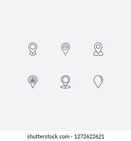 Outline map and location icon vector illustration