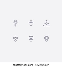 Outline map and location icon vector illustration