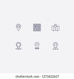 Outline map and location icon vector illustration