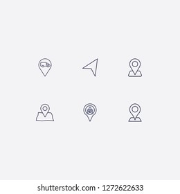 Outline map and location icon vector illustration