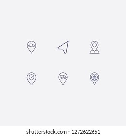 Outline map and location icon vector illustration