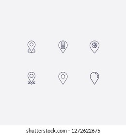 Outline map and location icon vector illustration