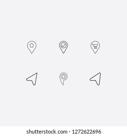 Outline map and location icon vector illustration