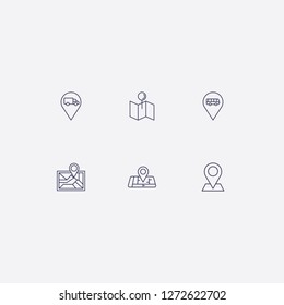 Outline map and location icon vector illustration