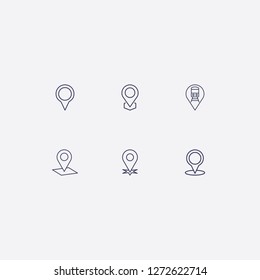 Outline map and location icon vector illustration
