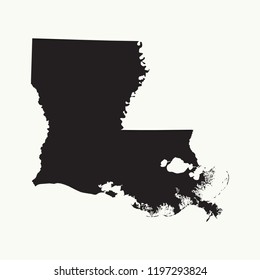 Outline map of Louisiana. Isolated vector illustration.