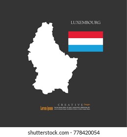 outline map of  Luxembourg  with nation flag.vector illustration.