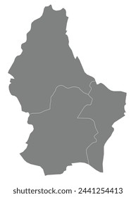 Outline of the map of Luxembourg with regions