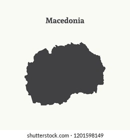 Outline map of Macedonia. Isolated vector illustration.