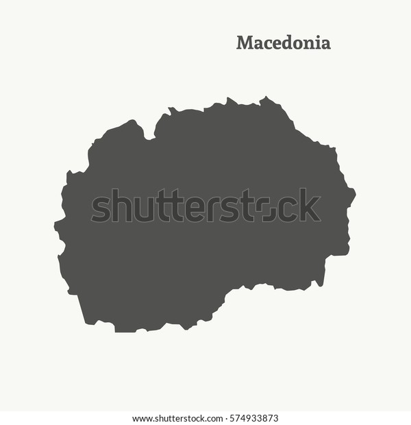 Outline Map Macedonia Isolated Vector Illustration Stock Vector ...