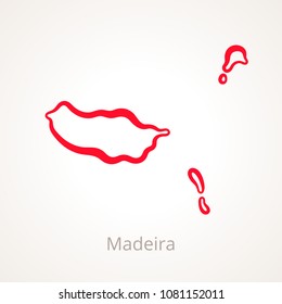 Outline map of Madeira marked with red line.