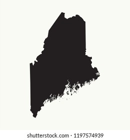 Outline map of Maine. Isolated vector illustration.