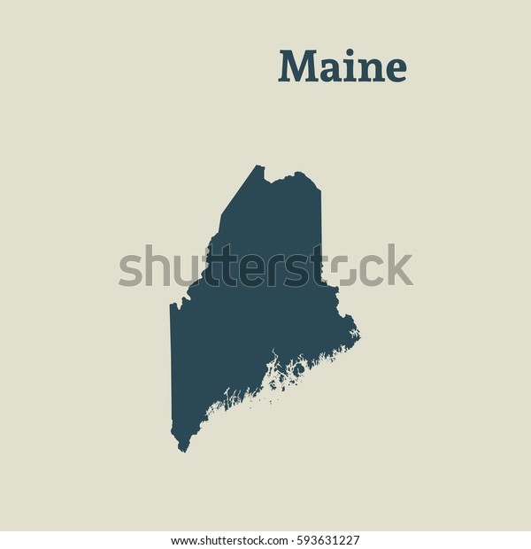 Outline Map Maine Isolated Vector Illustration Stock Vector Royalty   Outline Map Maine Isolated Vector 600w 593631227 