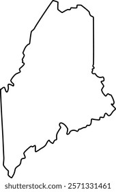 Outline Map of Maine State with Clear Borders for Creative and Educational Use