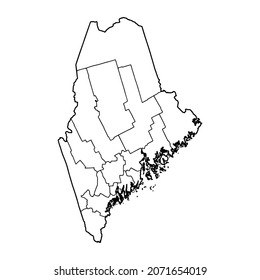 Outline Map Maine White Background Usa Stock Vector (Royalty Free ...