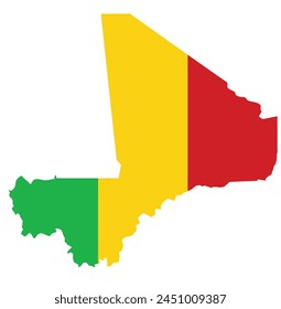 Outline of the map of Mali