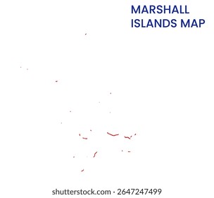 Outline map of Marshall Islands. High detailed map of Marshall Islands. Oceania