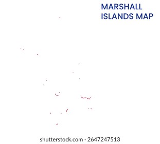 Outline map of Marshall Islands. High detailed map of Marshall Islands. Oceania
