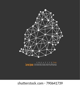 outline map of  Mauritius. vector illustration.