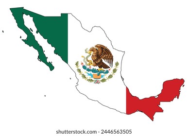 Outline of the map of Mexico