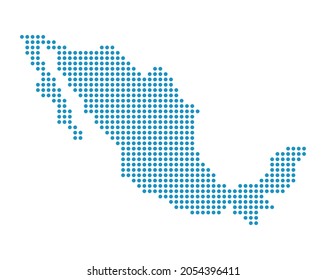 Outline map of Mexico from dots