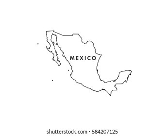 Green Outline Map Mexico Vector Design Stock Vector (royalty Free 