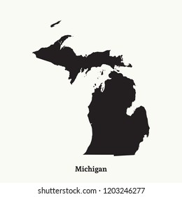 Outline map of Michigan. Isolated vector illustration.