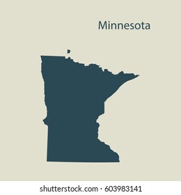 Outline map of Minnesota. Isolated vector illustration.