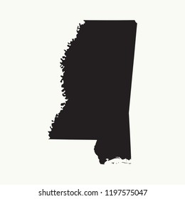 Outline map of Mississippi. Isolated vector illustration.