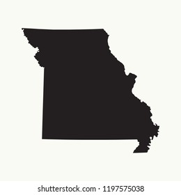 Outline map of Missouri. Isolated vector illustration.
