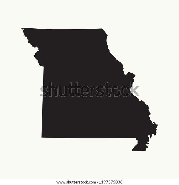 Outline Map Missouri Isolated Vector Illustration Stock Vector (Royalty