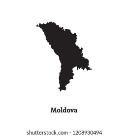 Outline map of Moldova. Isolated vector illustration.