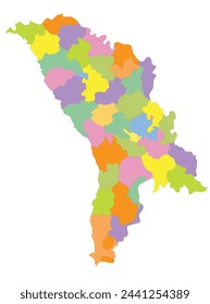 Outline of the map of Moldova with regions