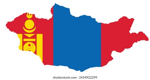 Outline of the map of Mongolia with regions