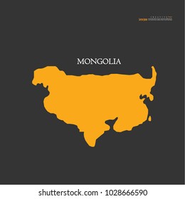 outline map of Mongolia vector illustration.