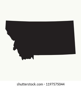 Outline map of Montana. Isolated vector illustration.