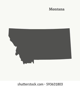 Outline map of Montana. Isolated vector illustration.