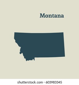 Outline map of Montana. Isolated vector illustration.