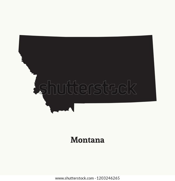 Outline Map Montana Isolated Vector Illustration Stock Vector Royalty   Outline Map Montana Isolated Vector 600w 1203246265 