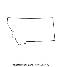 Outline map of Montana white background. Vector map with contour.